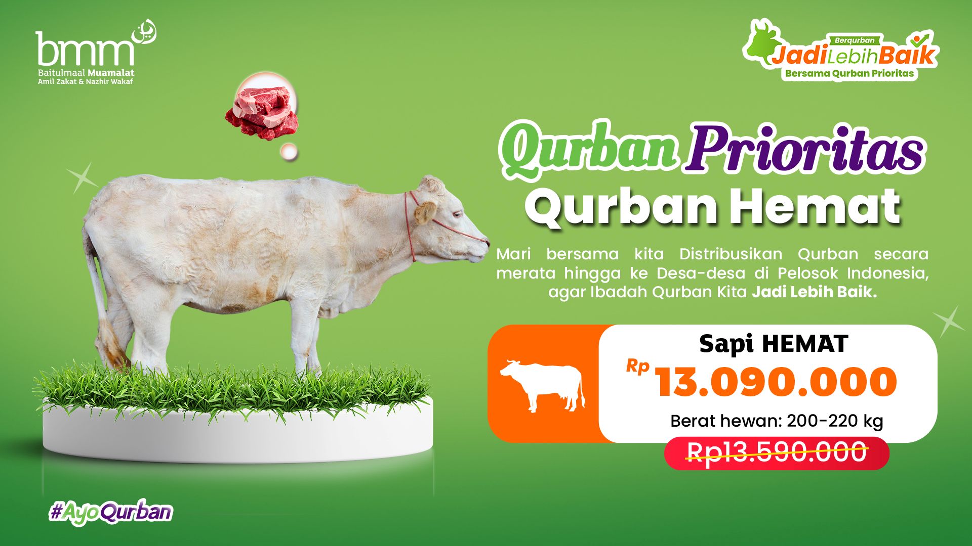 Qurban 1 Ekor Sapi Hemat 200 - 220 Kg