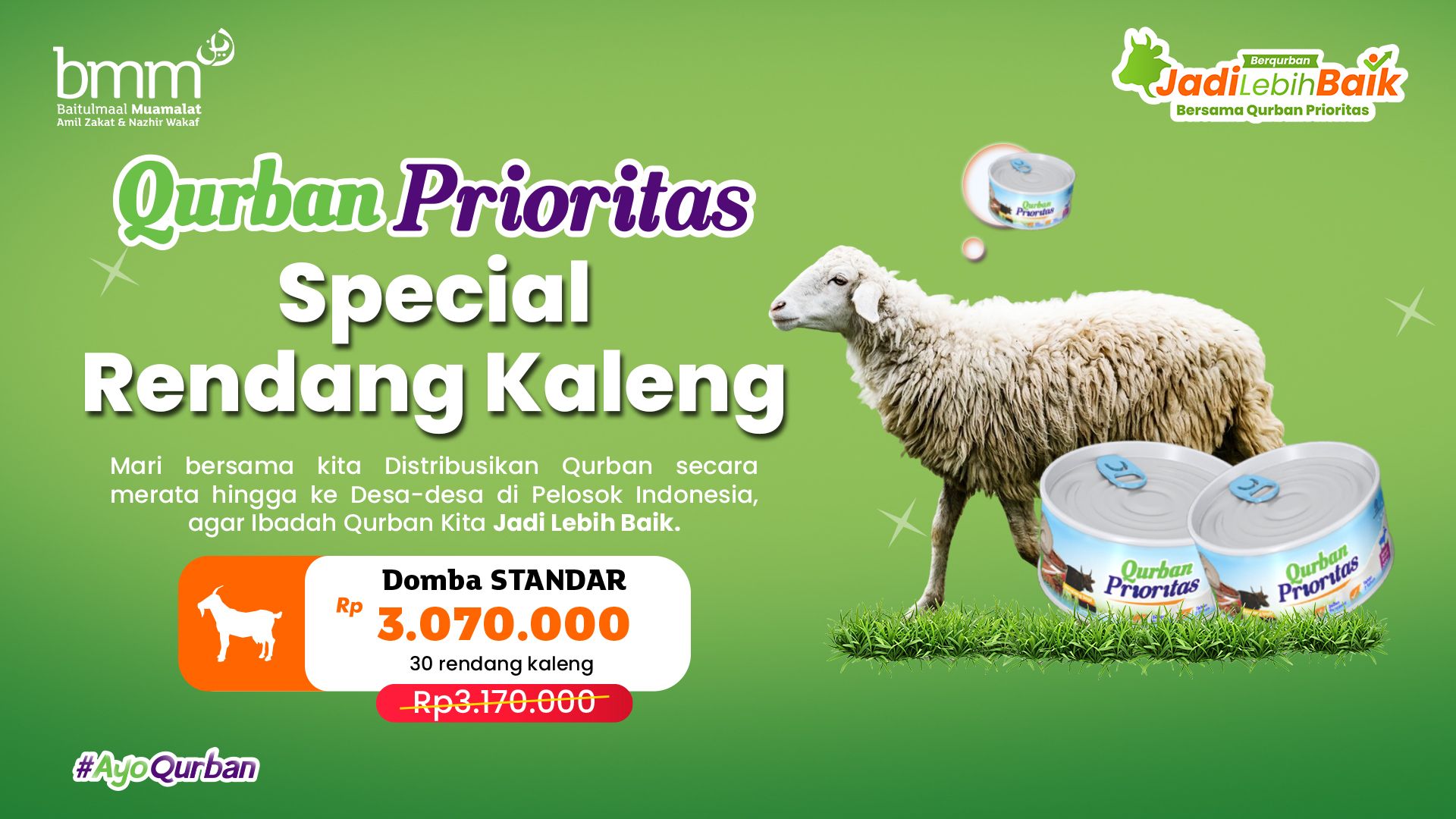 Qurban 1 Ekor Domba Rendang Kaleng Standar 30 Kaleng