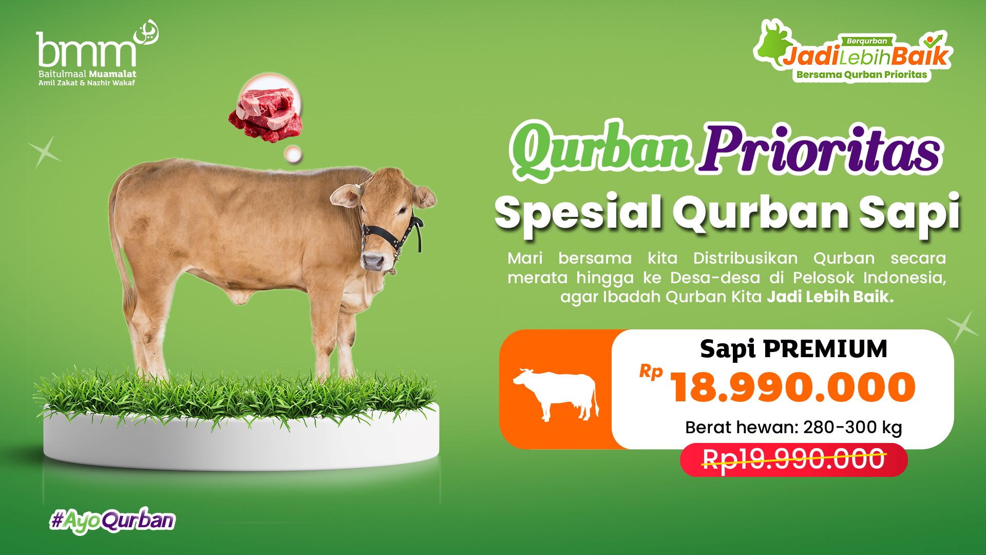 Qurban 1 Ekor Sapi Premium 280 - 300 Kg
